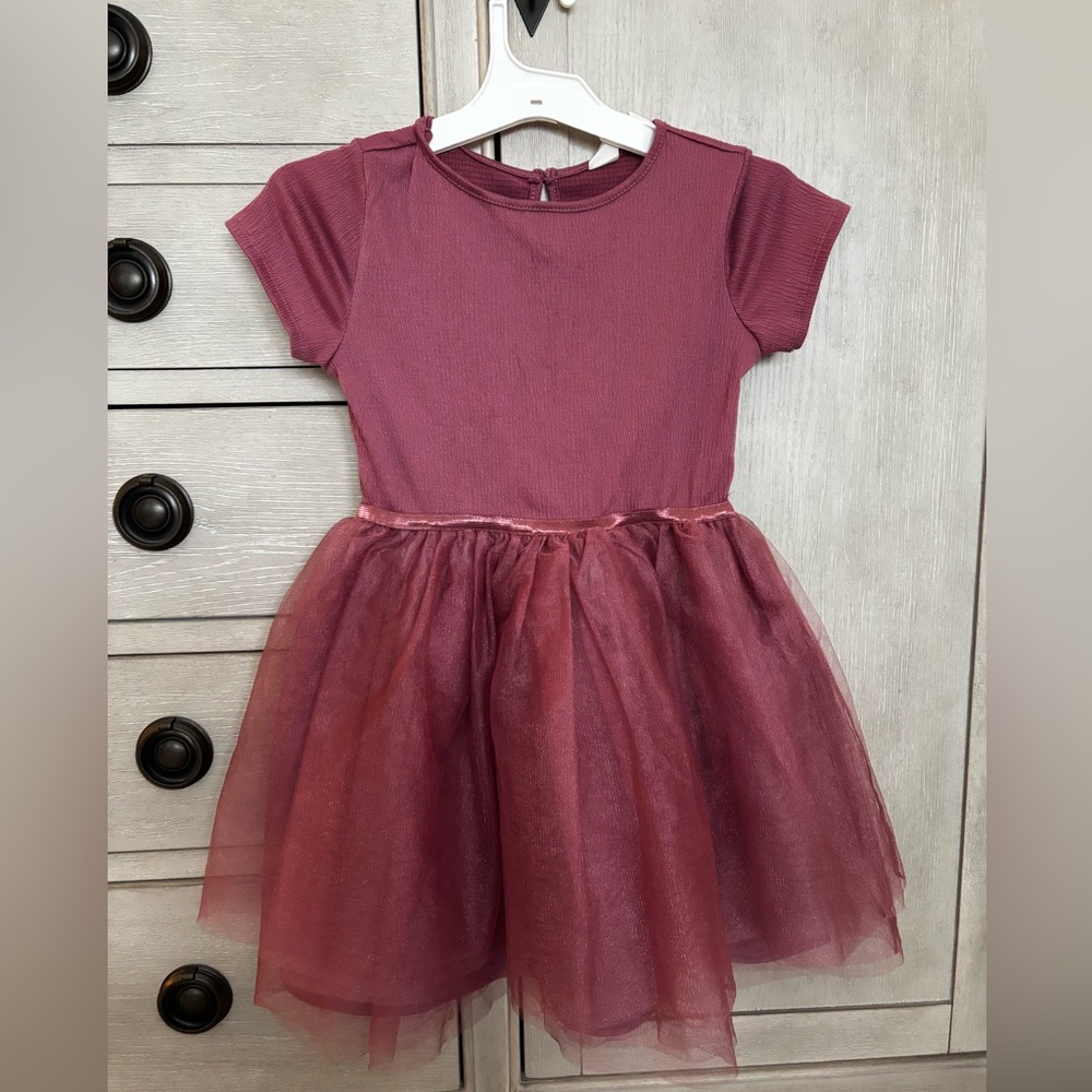 Girls Mauve H&M Tulle Dress, EUC, size 6-7